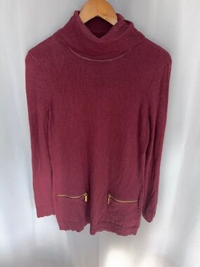 MICHAEL Michael Kors Burgundy Turtleneck Sweater dress Cozy Coast Grandma Size M